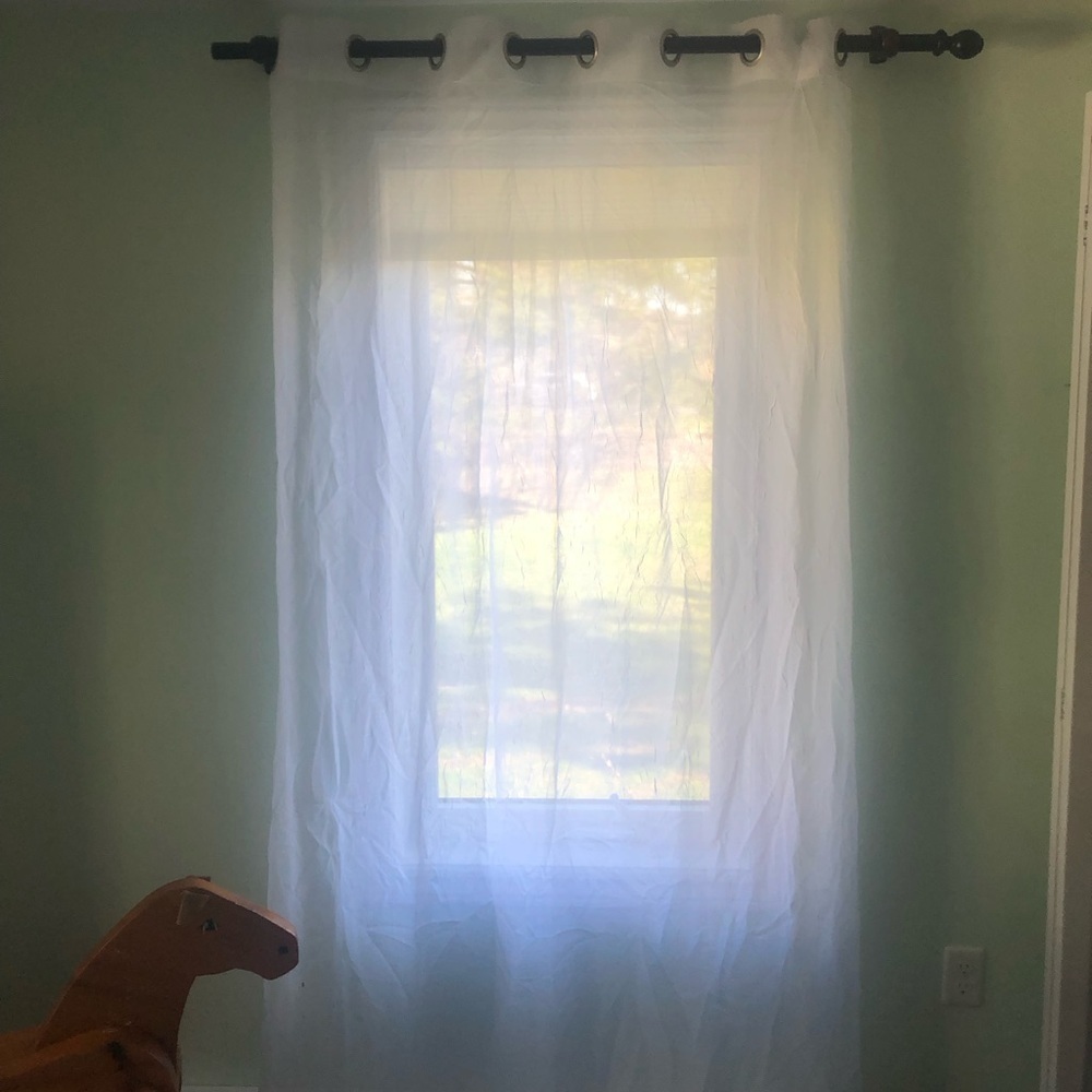 4 White Sheer Curtains